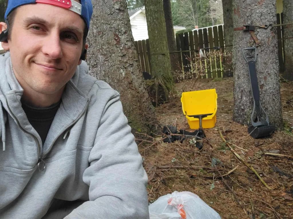 Robert, the owner of Juneau Poop Scoop, out on a job
