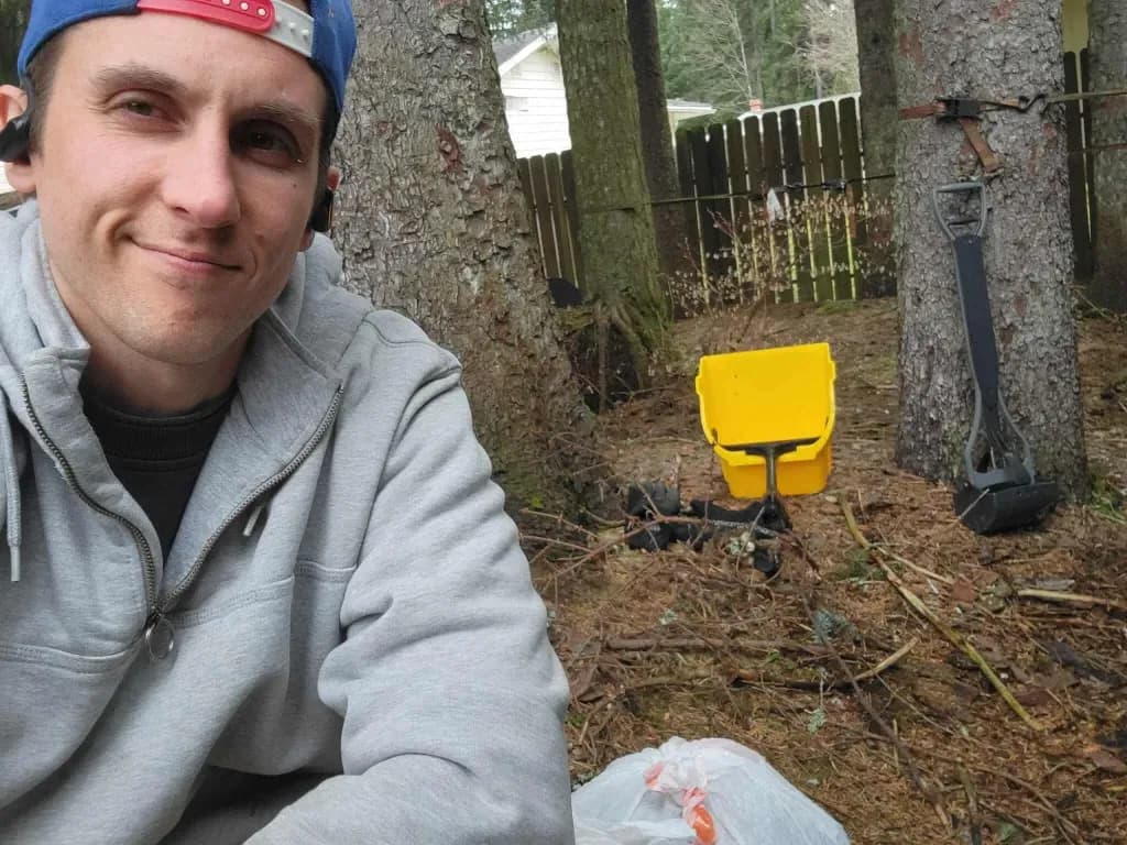 Robert, the owner of Juneau Poop Scoop, out on a job